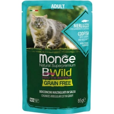 Monge Bwild Cat Grain Free ADULT Treska so zeleninou 85 g