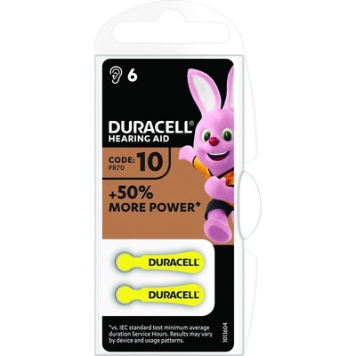Duracell Батерии цинкови Duracell BZ-ZA10, ZA10, 1.4V, 6бр (BZ-ZA10)