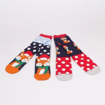 Image 1 of Коледен комплект термо чорапи с лисичета и точки