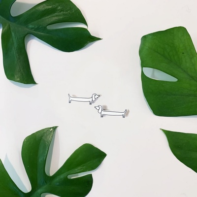 Bramboo náušnice Jezevčík 28760