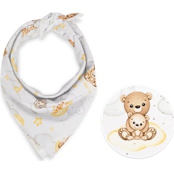 Biante detská bavlnená šatka Sandra SA-461 Zvieratká medzi hviezdičkami na bielom