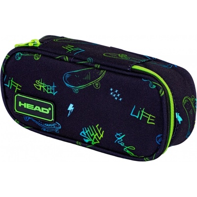 Astra Овален ученически несесер Astra Head - Скейт начин на живот, 1 цип (AS503024028)