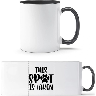 PrintEQ TTH Dvoubarevný Hrnek Psí nápis This SPOT is Take Bílá Černá Standard Dárky 250 ml