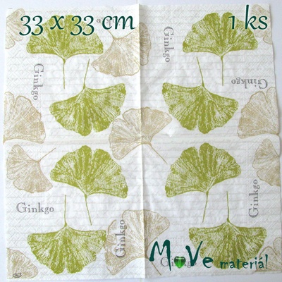 ubrousek na decoupage 33 x 33cm 1ks listy