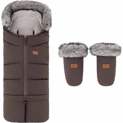 Petite&Mars Set zimní Arctic 4v1 + rukavice na kočárek Fjora Rich Brown