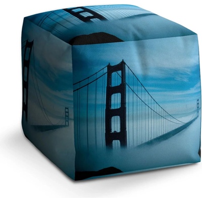 Sablio Taburet Cube Golden Gate 3: 40x40x40 cm