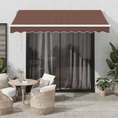 zahrada-XL Automatická zatahovací markýza s LED hnědá 300 x 250 cm