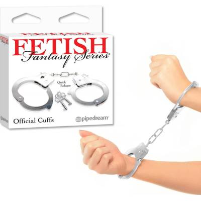 Белезници с бутон за бързо освобождаване - Official Handcuffs (PIPE380500)