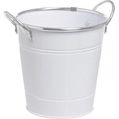 Sezónkovo Vedierko s uškami biele 13 cm