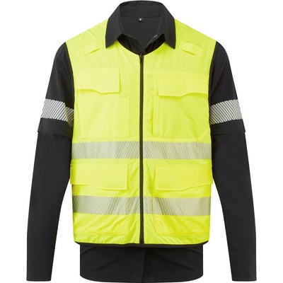 PortWest HI-VIS ULTIMATE BX322 Pánská modulární košile 5v1 černá/žlutá