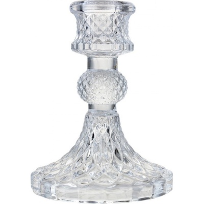 Clayre & Eef Skleněný transparentní svícen - Ø 8*11 cm - Clayre & Eef