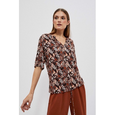 Moodo Тъмнокафява блуза с връзване Moodo Moodo | Siv | ЖЕНИ | XS