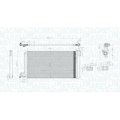 Kondenzátor, klimatizace MAGNETI MARELLI 350203796000