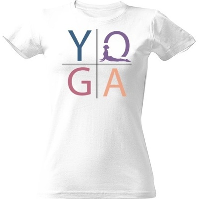Tričko s potiskem Yoga dámské Bílá