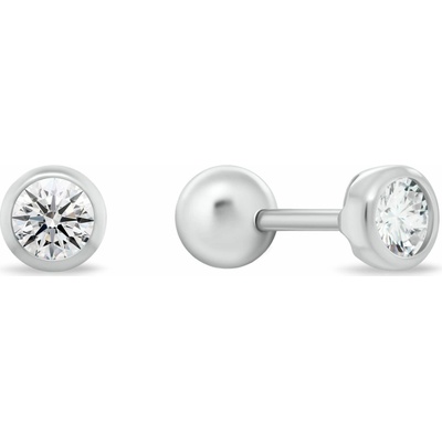 Brilio Silver Strieborné kôstky s čírym kubickým zirkónom EA1229W 0,4 cm