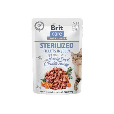 Brit Care Cat Fillets in Jelly Steril Duck&Turkey 85g
