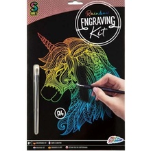 S ART Vyškrabávací sada A4 Rainbow Jednorožec II