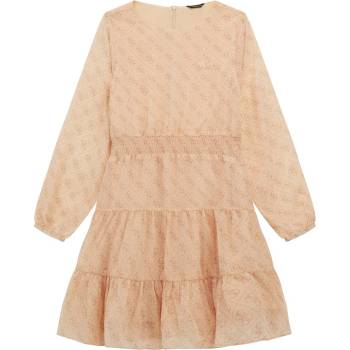 Image 1 of Guess Шифонена рокля в розово покрита с надписи Guess