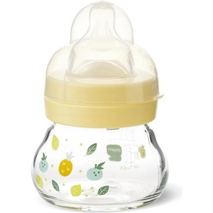 MAM Бебешко стъклено шише MAM - Feel Good, 90 ml, 0 м+, жълто, плодове (100018894/BG717819 ) - baby