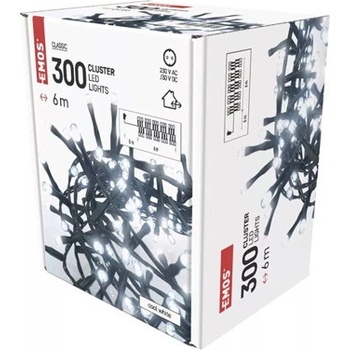 Reťaz CLUSTER 6m 300LED s časovačom studená biela D4BC04