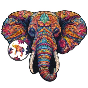 Milliwood Дървен пъзел Milliwood, Peace and Harmony, 400 части - Слон (XXL-PowerElephant-5062)