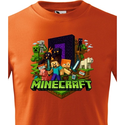 Dětské tričkoMinecraft 3 OranžováCanvas Dětské tričko Bezvatriko.cz 3188