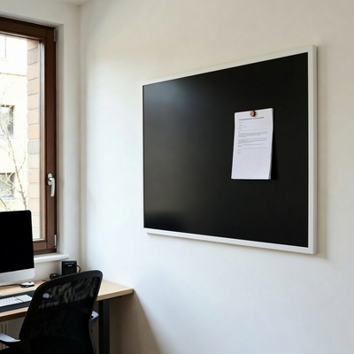 Toptabule.sk Čierna magnetická tabuľa v bielom drevenom ráme COLOR 100×150 cm