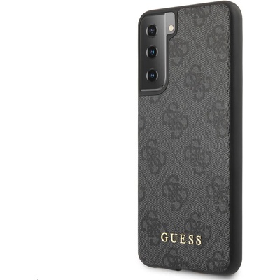 GUESS 4G Charms Collection Hard Case - дизайнерски кожен кейс за Samsung Galaxy S21 Plus (сив)