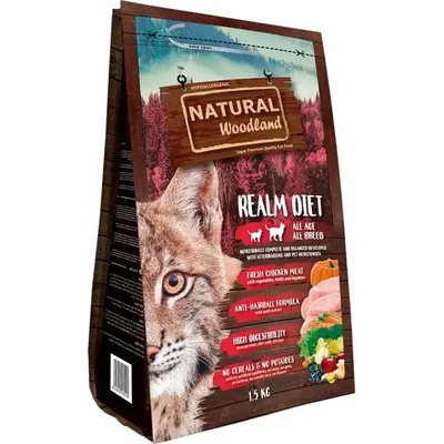 Natural Woodland Realm Diet - Суха храна за котки с пилешко месо без зърнени храни 1.5kg
