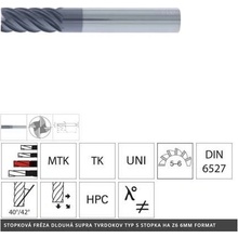 Format EX 7422240600 Stopková fréza tvrdokov pr. 6 mm Z6, dlouhá, DIN 6527 Supra typ S