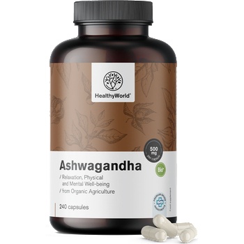 HealthyWorld Ashwagandha 500 mg Bio - 240 капсули