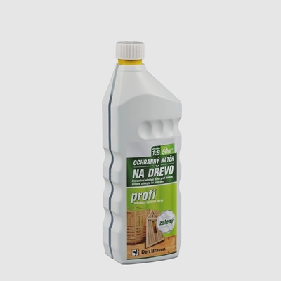 Den Braven - Ochranný nátěr na dřevo PROFI, láhev 1 kg, zelený