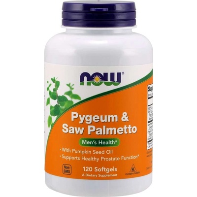 Now Foods Pygeum Slivoň africká & Saw Palmetto Serenoa plazivá 120 softgelových kapslí