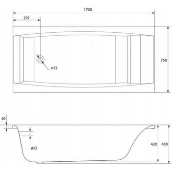 Cersanit VIRGO 170 x 75 cm S301-045