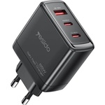 YESIDO Захранване за ел. мрежа за лаптопи, смартфони и таблети с USB-A и 2xUSB-C изходи с технология за бързо зареждане - Yesido YC144 GaN Fast Wall Charger 65W (черен) (YC144 (KF2357817))