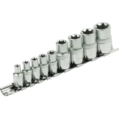 EXTOL PREMIUM Klíče nástrčné vnitřní TORX , sada 9ks, 1/4", E5-E6-E7-E8-E10, 1/2", E12-E14-E16-E18, CrV, 8818114 – Zboží Dáma