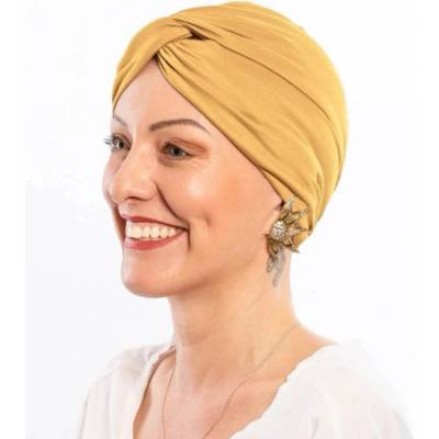 Dámsky bavlnený onko turban po chemoterapii Canaver mango