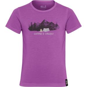 Jack Wolfskin Детска спортна тениска Jack Wolfskin Kid's Hiking Graphic T-Shirt Sport shirt - Print Freesia - размер 104 (EU) (704-5895-0311)