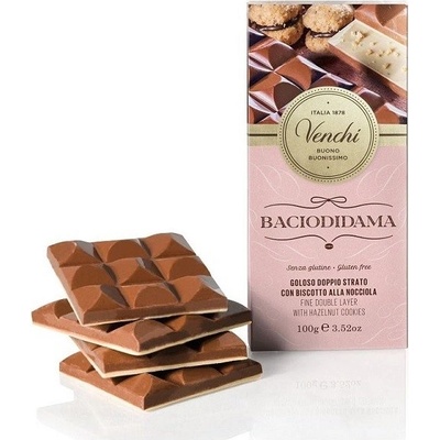Venchi mliečna čokoláda s nugátom a sušienkami 100 g