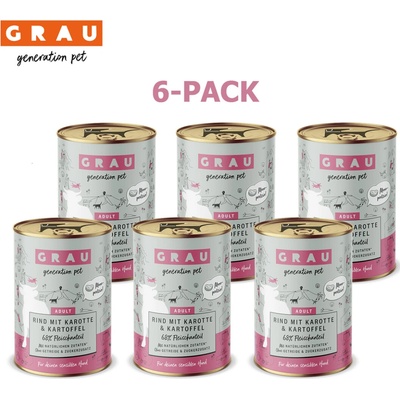 Grau Adult Hovädzie s mrkvou a zemiakmi 6 x 400 g