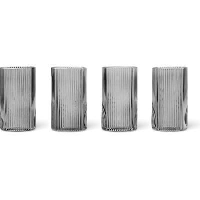 ferm LIVING Poháre Ripple Verrines na dezerty a nápoje dymové 4 x 140 ml