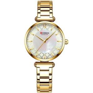 Curren Дамски часовник Curren Zitella, Златист/Бял (CURREN-9072-GOLD-WHITE) Часовници