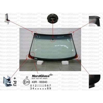 NordGlass čelní - zelené - šedý pruh ASNG 8565AGNGYVZ