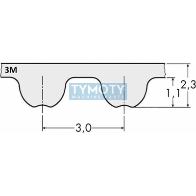Remeň ozubený 1002 3M 6 Gates Powergrip HTD
