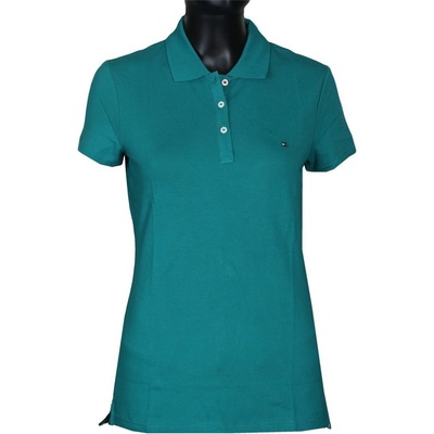 Tommy Hilfiger dámské polo tričko s krátkým rukávem tmavě zelené
