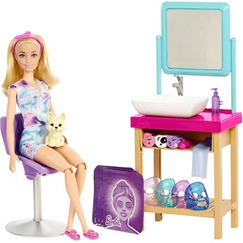 Mattel Детска Кукла Barbie, Комплект процедури за лице, 29 см, над 15 аксесоара, 1710286