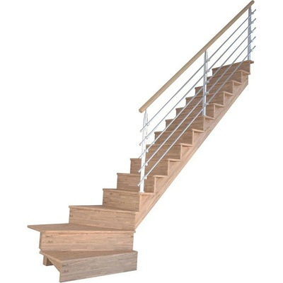 StarWood Schody Lindos Pro dubové pravé 80cm uzavřené design. nerez. zábradlí