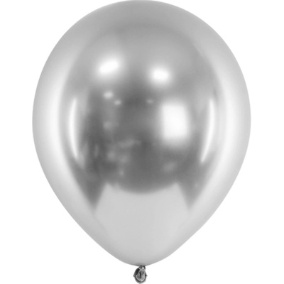 PartyDeco Balónky stříbrný chromové 30 cm