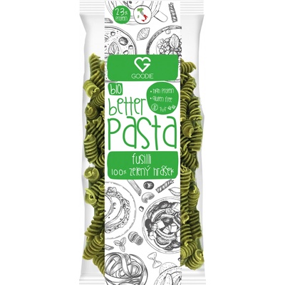 Goodie Těstoviny proteinové 100% Zelený hrášek Fussili BIO 250 g