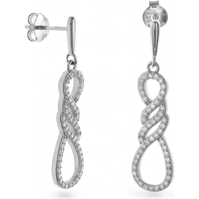Again Jewelry Fashion strieborné visiace náušnice s kubickými zirkónmi AJNS0030